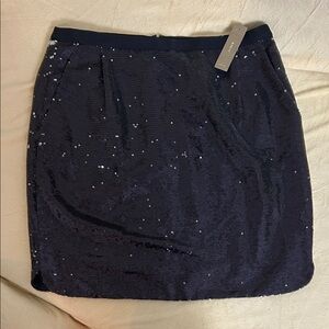 J Crew Blue Sequin Mini Skirt Size 8 Tall